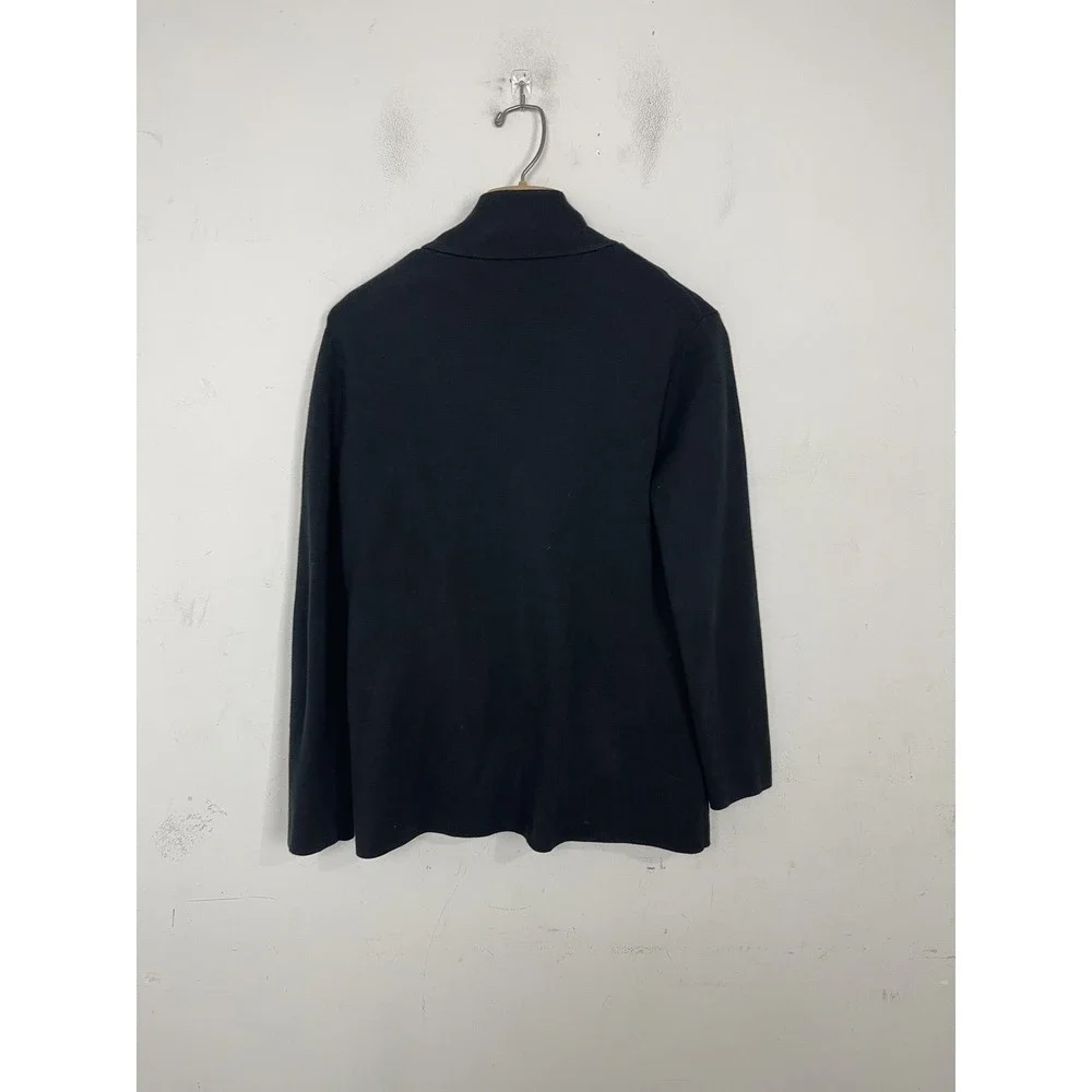 J Crew Women's Petite Medium PM Cotton Open Cardigan Sweater‎ Jacket Black